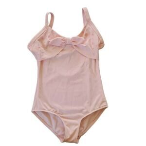 Mirella Pink Floral Bow Leorard